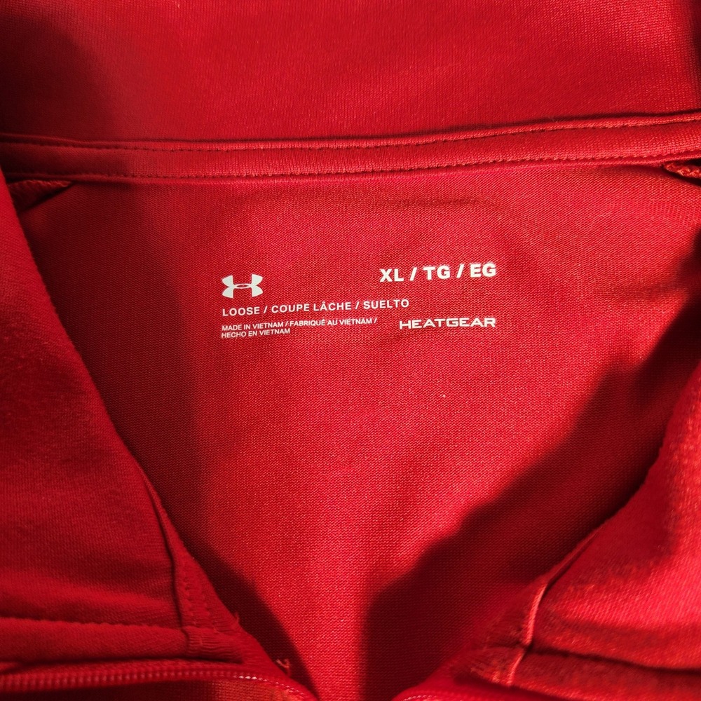 Under Armour‎ Heatgear  Solid T-Shirt Red Men's XL Long Sleeve - Picture 2 of 4